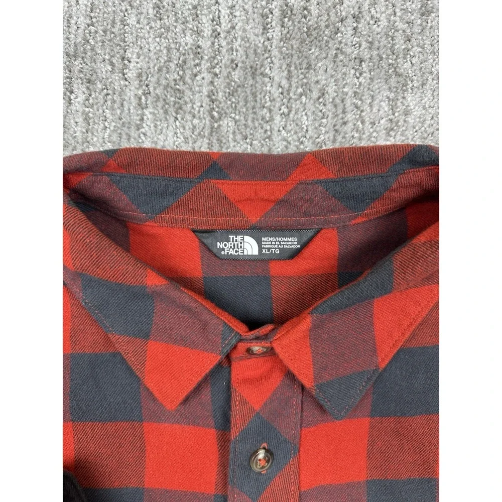 The North Face Shirt Men's Size XL Red Plaid Flannel Long Sleeve Button Up